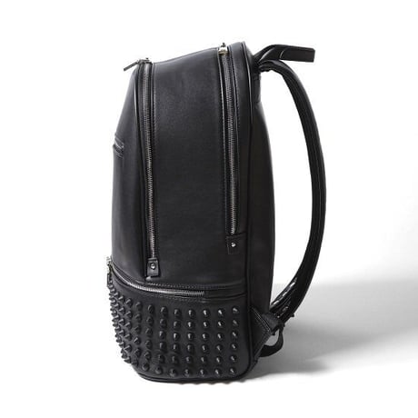 GLAMJAM スタッズバッグ リュックLサイズ　エコレザー ブラック×マットブラック×レッド  グラムジャム