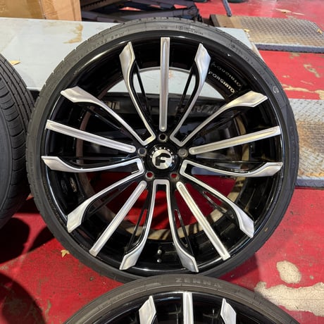 ジャンク レクサス LS500/LS500h FORGIATO MONTARE-ECL 22インチ セット ブラック/ポリッシュ LEXUS PCD120