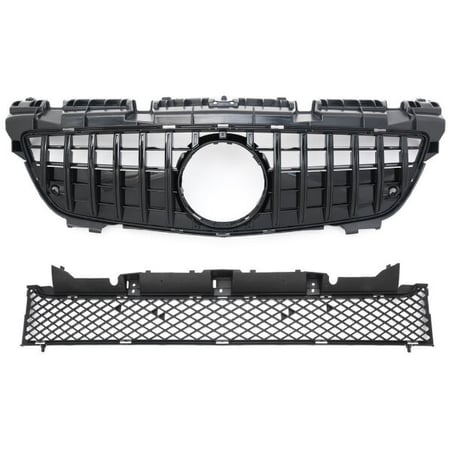 取付工賃込!! ベンツ SLKクラス R172 パナメリカーナグリル オールブラック 縦フィン/GTR仕様 商品番号4620