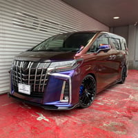トヨタ 30 アルファード フルラッピング施工 グロス ブルーレッド(マジョーラ)