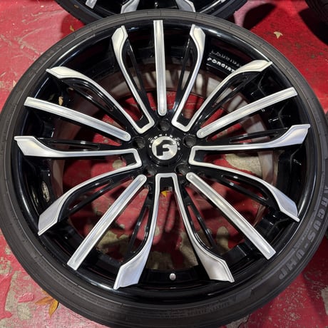 ジャンク レクサス LS500/LS500h FORGIATO MONTARE-ECL 22インチ セット ブラック/ポリッシュ LEXUS PCD120
