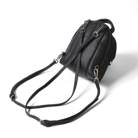GLAMJAM スタッズバッグ ちびリュック ブラックデニム×ブラック×レッド グラムジャム