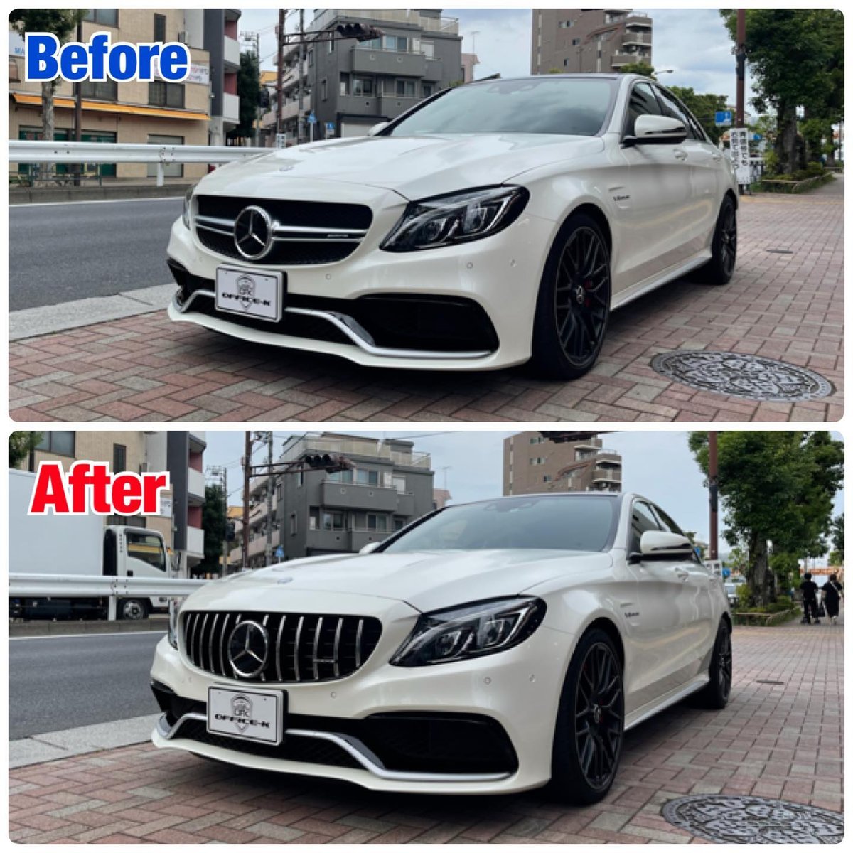 ベンツ Cクラス W205 前期 AMG C63専用 パナメリカーナグリル