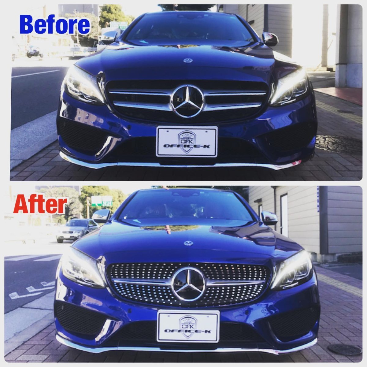 【純正品】即納！Mercedes AMGパッケージ W205 ダイヤモンドグリル メルセデスベンツ MB Cクラス W205 グリル交換 純正