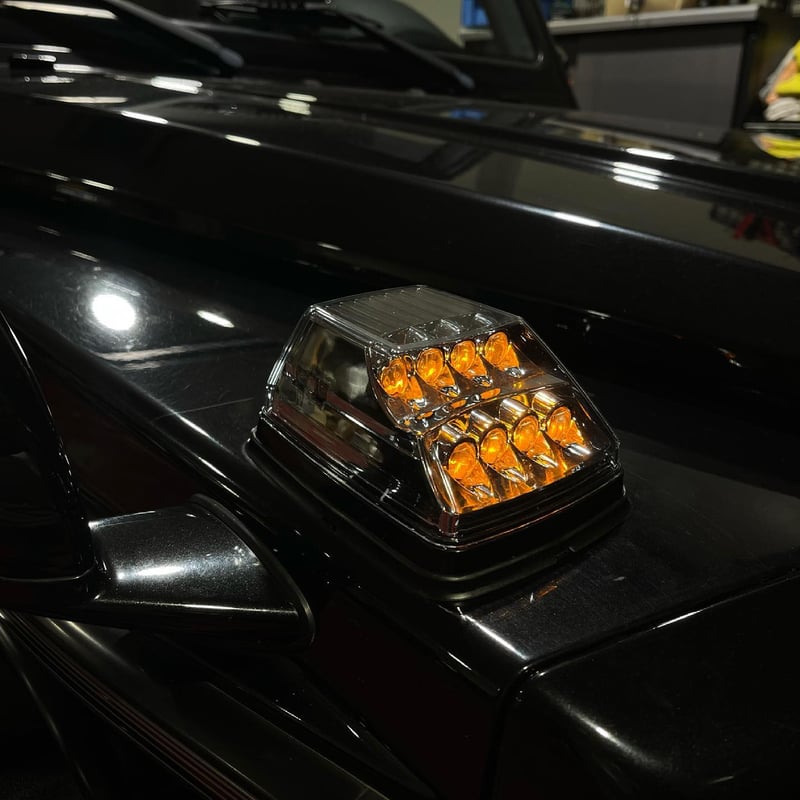 メルセデスベンツ Gクラス W463 ウインカーレンズ(ブラック) +LED左右-----------