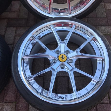 中古極上 フェラーリ F12/812用 ハイパーフォージド HF-LC5 HYPER FORGED フロント21/リア22インチ タイヤ付 鍛造 Ferrari ポリッシュ