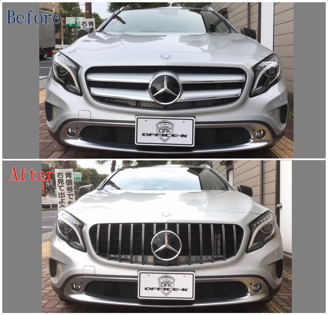 GLA X156 パナメリカーナ グリル クロームメッキ メルセデス・ベンツ BENZ メルセデス ベンツ X156 GLA 後期用 AMG GTRタイプ パナメ