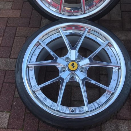 中古極上 フェラーリ F12/812用 ハイパーフォージド HF-LC5 HYPER FORGED フロント21/リア22インチ タイヤ付 鍛造 Ferrari ポリッシュ