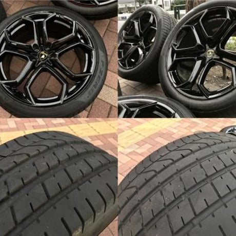 中古 ランボルギーニ アヴェンタドール LP700 純正 アルミホイール ブラック 前19インチ/後20インチ ピレリタイヤ付 エアセンサー無