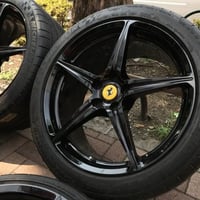 中古 フェラーリ F458 純正オプション 5本スポーク 20インチ ブラックペイント済 ミシュラン タイヤ付