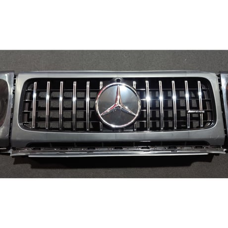 ベンツ Gクラス W463A G63スタイルパナメリカーナグリル+ヘッドライトカバー 未塗装品 商品番号4581