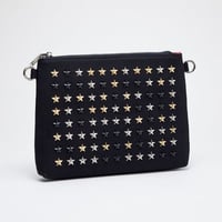 GLAMJAM  スタッズバッグ  クラッチバッグ  M-A5サイズ HOSHI×ブラック×ミックス×レッド グラムジャム