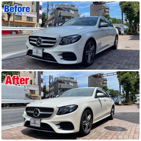 取付工賃込!! ベンツ Eクラス W213 前期 ダイアモンドグリル シルバーフィン 商品番号4011