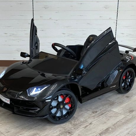 ランボルギーニ社公認 アヴェンタドールSVJ 子供用電動乗用ミニカー ブラック ライセンス商品 商品番号4452