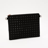 GLAMJAM スタッズバッグ　クラッチバッグ　L-A4サイズ HOSHI×ブラック×ブラック×レッド　 グラムジャム