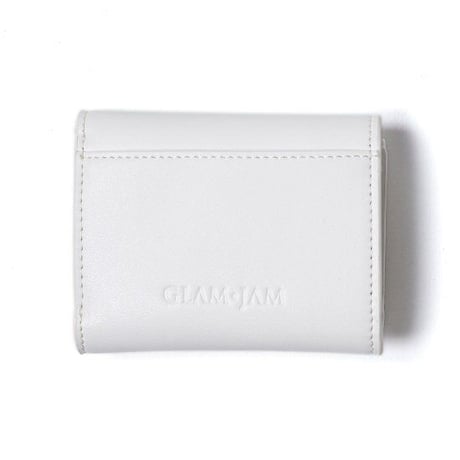 GLAMJAM スタッズコンパクト財布 エコレザーホワイト×ゴールド×ホワイト　 グラムジャム