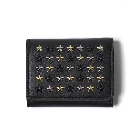 GLAMJAM スタッズコンパクト財布 エコレザーブラック×ミックス×ブラック　 グラムジャム