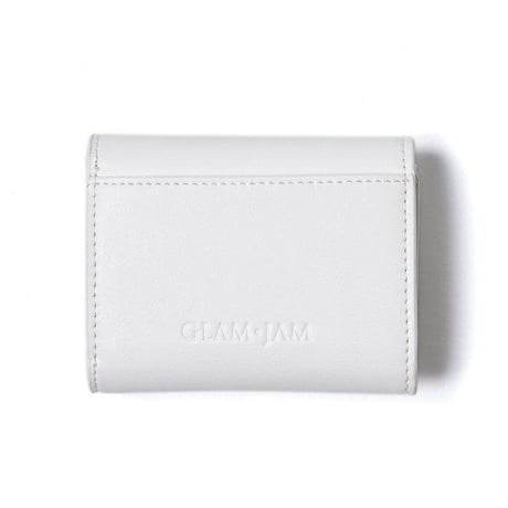 GLAMJAM スタッズコンパクト財布 エコレザーホワイト×ミックス×ホワイト　 グラムジャム