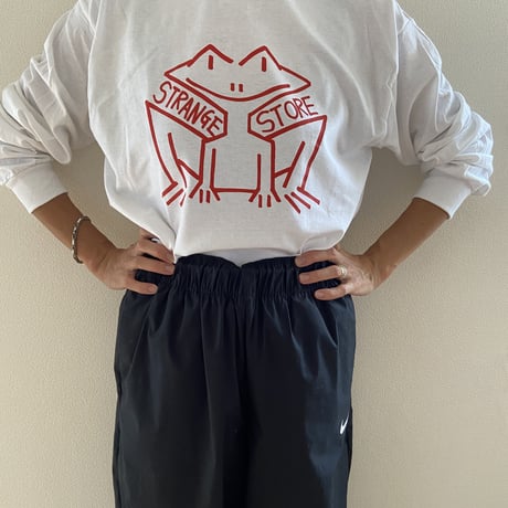 strange store フロッグロングTシャツ赤