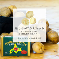 【10月上旬〜下旬発送】新じゃがコンビ(きたあかり/とうや)と北海道限定発酵バターのセット(ミニサイズじゃがのおまけ付)