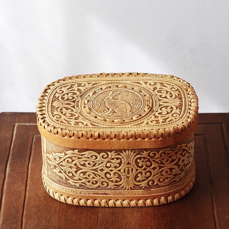 ロシア工芸品 細密画 ムステラ 四角の小箱 箱無し 【公式通販】