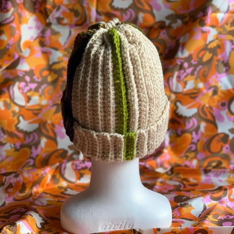 手編み🧶ランダムカラーニット帽　A