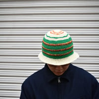 アイテムNo.11 《手編み🧶greenレトロクラッシャーハット》
