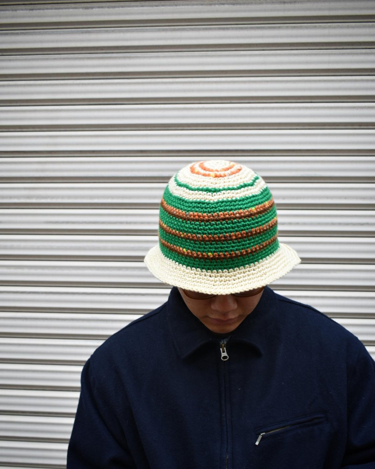 アイテムNo.11 《手編み🧶greenレトロクラッシャーハット》 | Lukka食堂