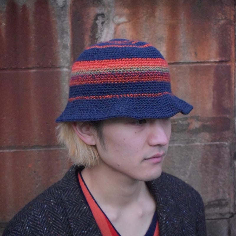 アイテムNo.4 《手編み🧶ネイビー×グラデーションレッド