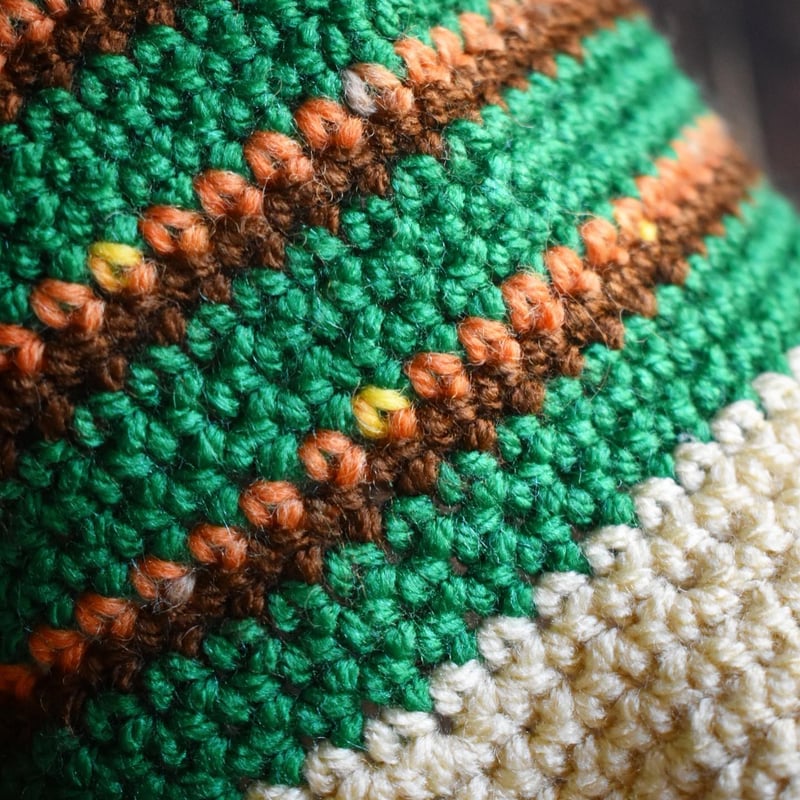 アイテムNo.11 《手編み🧶greenレトロクラッシャーハット》 | Lukka食堂