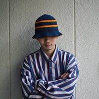 アイテムNo.12 《手編み🧶ネイビーコットンクラッシャーハット》