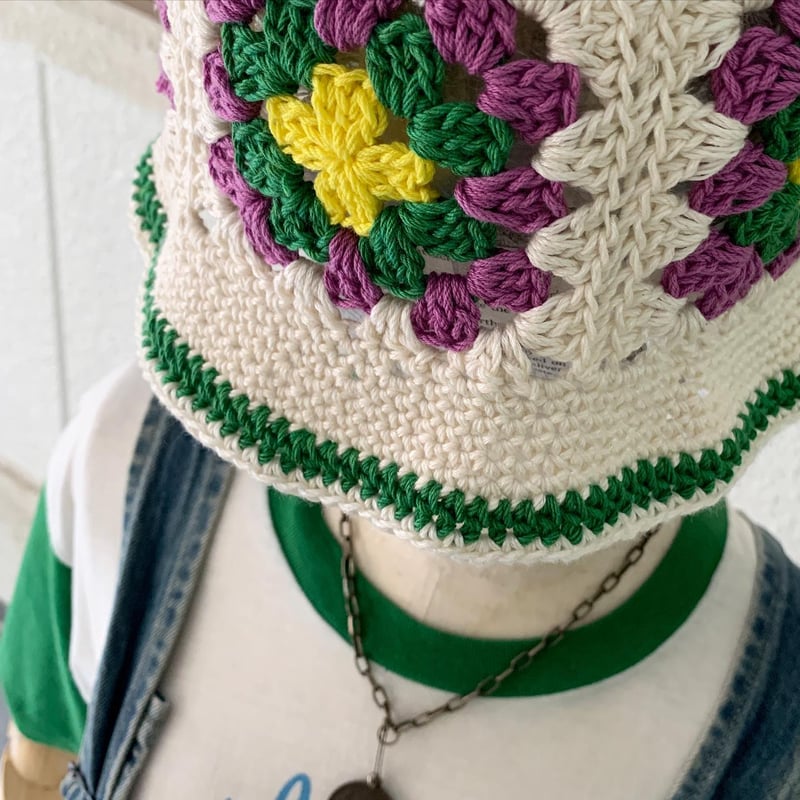 アイテムNo.17 《手編み🧶グラニースクエアコットンクラッシャー