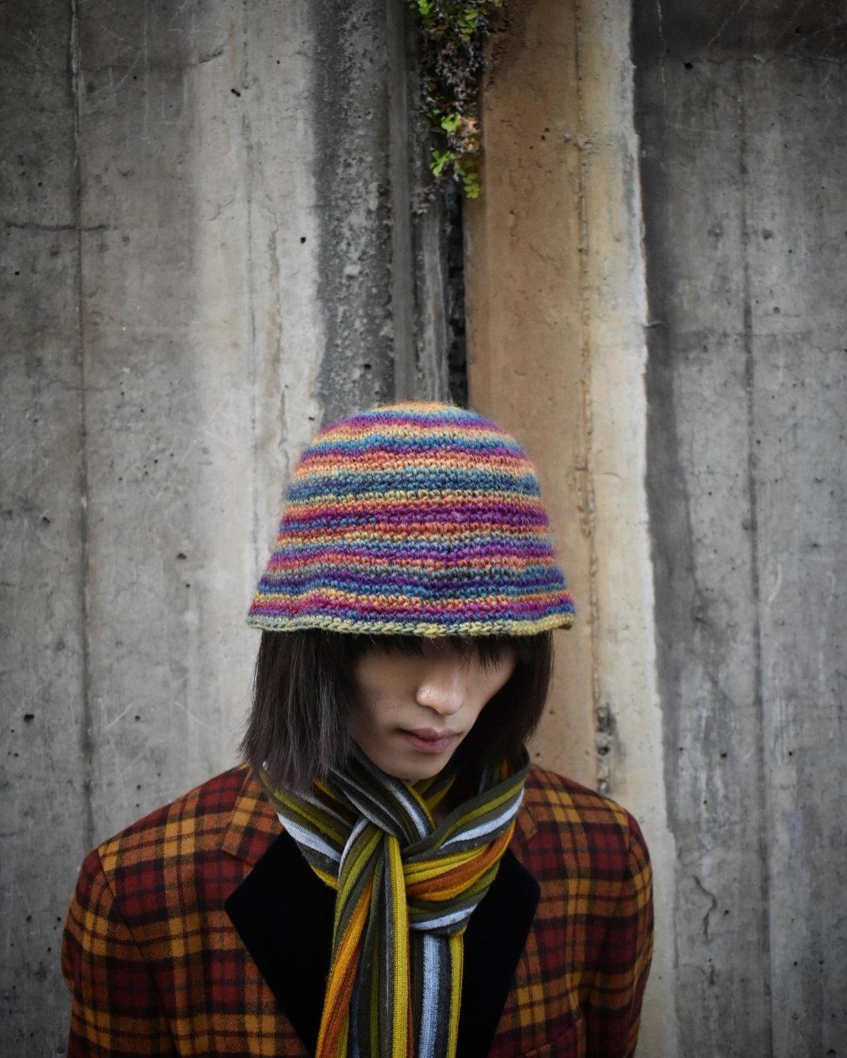 アイテムNo.10 《手編み🧶カラフルウールクラッシャーハット》 | Lukka食堂