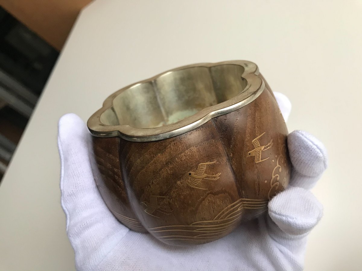 桐蒔絵　香炉　蔦に鳥　銅おとし　茶道具　香道具　共箱 桐蒔絵 香炉 蔦に鳥 銅おとし 茶道具 香道具 共箱