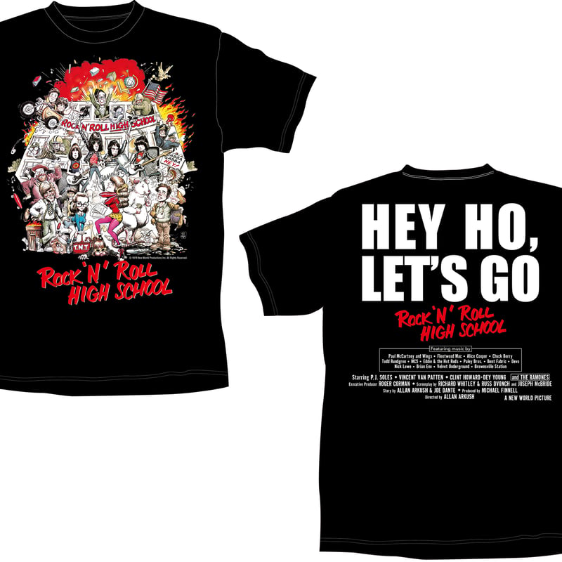 映画　ロックンロールハイスクール XLサイズ Tシャツ RAMONES 公式 ロックンロール・ハイスクール Tシャツ (イラスト黒ver.） | CINEM＠RT