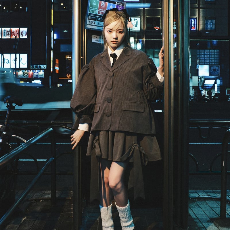 リボンガーターショートパンツ BLACK | HEIHEI PRE ORDER SHOP