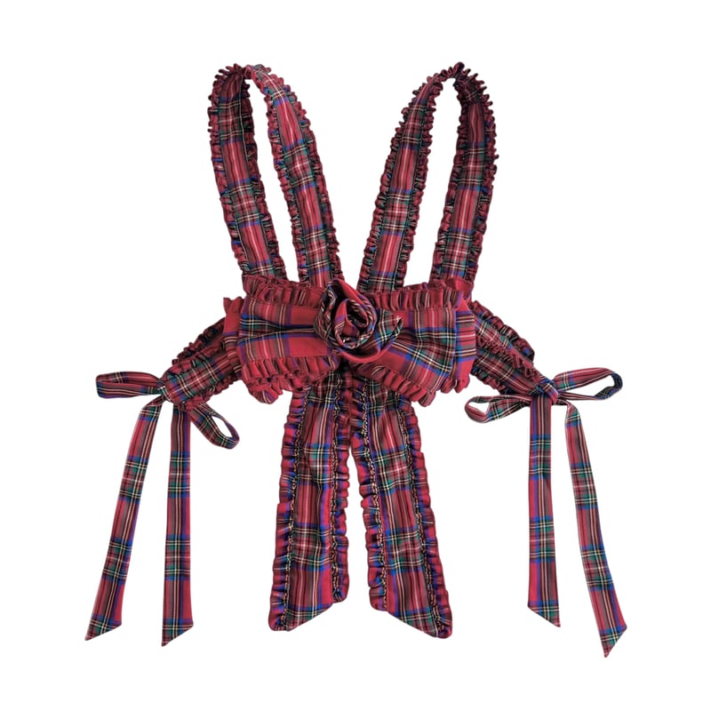 HEIHEI ヘイヘイ リボンハーネス チェック リボン レッド HEIHEI 赤 チェック リボンハーネス リボンローズハーネス RED