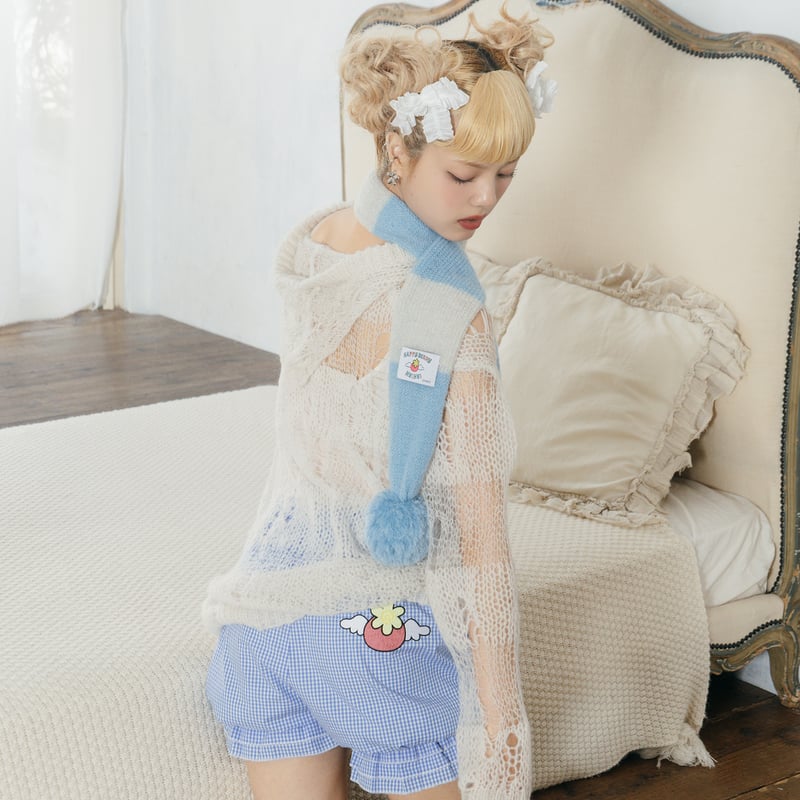 【新品未開封】 HEI HEI × happy berry マフラー　ブルー HAPPY BERRY × HEIHEI マフラー BLUE | HEIHEI PRE O