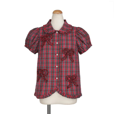 【予約商品】リボンデコレーションブラウス　RED