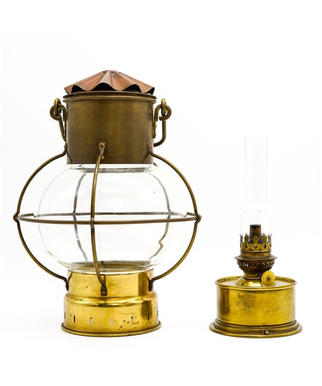 Brass marine lamp made in England