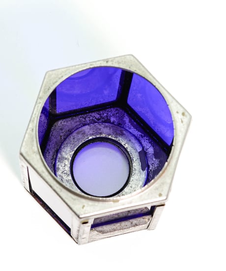 MEVA 863 hexagon Navy glas 1950's ~