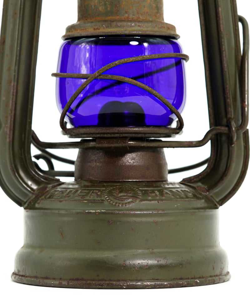 ライト・ランタン WW2 FEUERHAND 75 Junk FEUERHAND 75 ATOM 2nd olive drab Blue 1940's ~