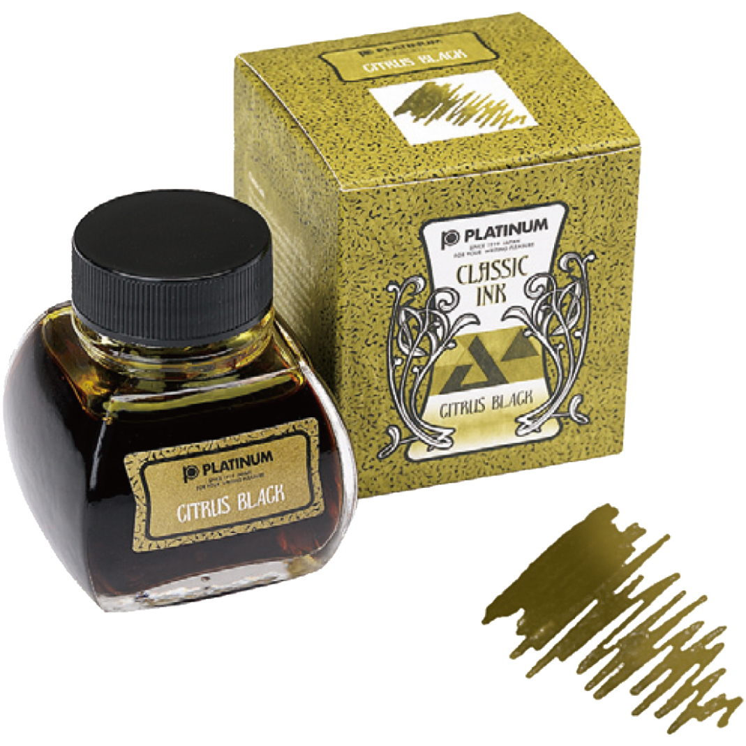 クラシックインク 万年筆用水性染料インク シトラスブラック | PEN☆STARS