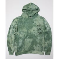 タイダイ染＋手刷りプリントパーカー「WEED」 XLsize