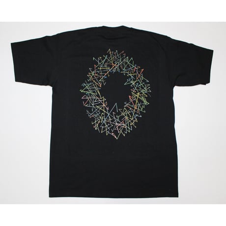インクジェットプリントTシャツ「O」ブラック　Lsize