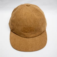 刺繍太畝コーデュロイキャップ「OVERロゴ」キャメル
