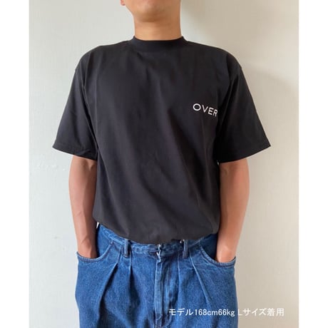 インクジェットプリントTシャツ「O」ブラック　Lsize