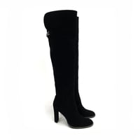 バックチェーンニーハイブーツ back Chain knee high boots L0272 (BLACK/S)