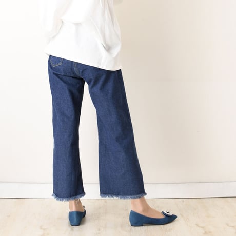 ビジューバックルフラットシューズ / Bijou buckle flat shoes L0223（BLUE/S）