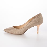 グリッターメッシュメタルヒールパンプス 7cm/Glitter mesh metal heel pumps L0234 (P.GOLD）